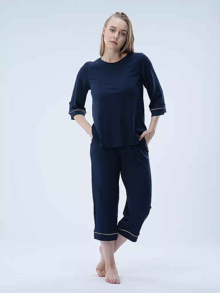 HANRO | Pijama | Azul oscuro