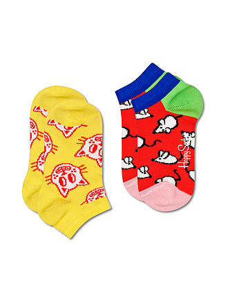 HAPPY SOCKS | Calcetines de deporte para niños Paquete de 2 CAT & MOUSE amarillo