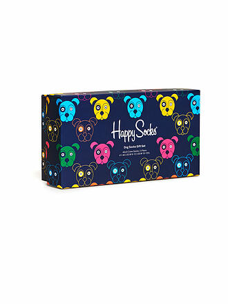 HAPPY SOCKS | Caja de regalo para hombre Calcetines MIXED DOGS Paquete de 3 41-46 azul marino