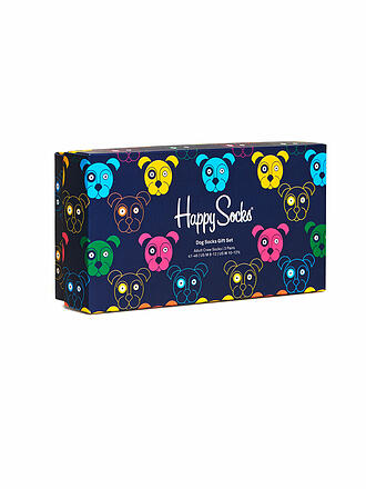 HAPPY SOCKS | Caja de regalo para mujer Calcetines MIXED DOGS Paquete de 3 36-40 azul marino