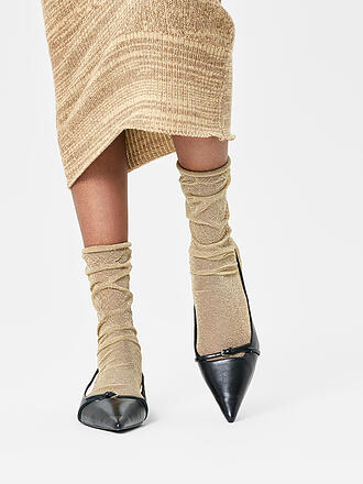 HAPPY SOCKS | Calcetines de mujer CRINKLY GLITTER SOCK beige / dorado