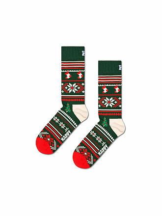 HAPPY SOCKS | Calcetines de mujer CHRISTMAS SWEATER Talla 36 - 40 verde oscuro