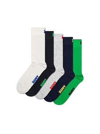 HAPPY SOCKS | Calcetines de hombre paquete de 5 SOLID 41-46 blanco