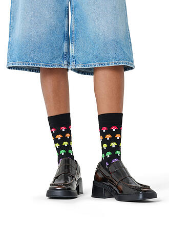 HAPPY SOCKS | Calcetines de hombre MUSHROOM STRIPE 41-46 negro
