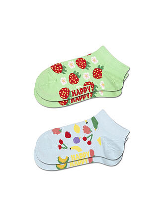 HAPPY SOCKS | Calcetines deportivos para niños Pkg de 2 STRAWBERRY light green