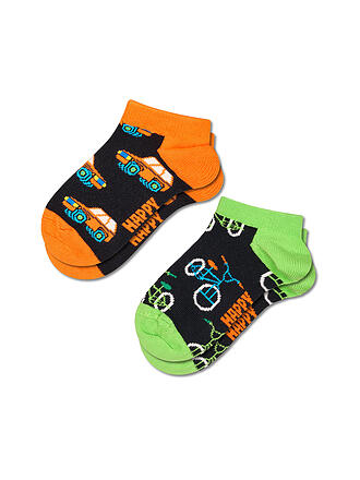 HAPPY SOCKS | Calcetines deportivos para niños, paquete de 2. TRANSPORT black