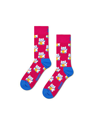 HAPPY SOCKS | Calcetines de mujer LUCKY NEKO 36-40 rosa oscuro