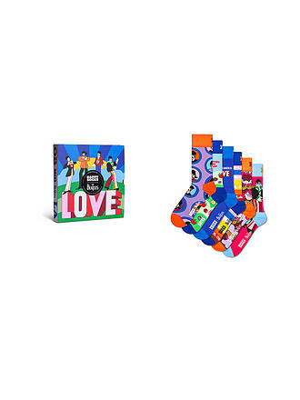 HAPPY SOCKS | Set de regalo de calcetines THE BEATLES 41-46 Paquete de 6 morado claro