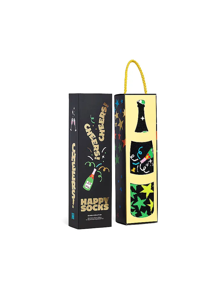 HAPPY SOCKS | Caja de regalo de calcetines para hombre CELEBRATIONS SOCKS 3er Pkg 41-46 black | Negro