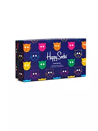HAPPY SOCKS | Caja de regalo de calcetines para hombre MIXED CATS, paquete de 3, 41-46, azul marino | Azul oscuro
