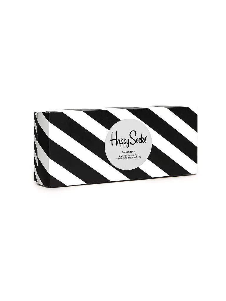 HAPPY SOCKS | Caja de regalo para hombre, calcetines BLACK & WHITE, paquete de 4, talla 41-46, negro | Negro