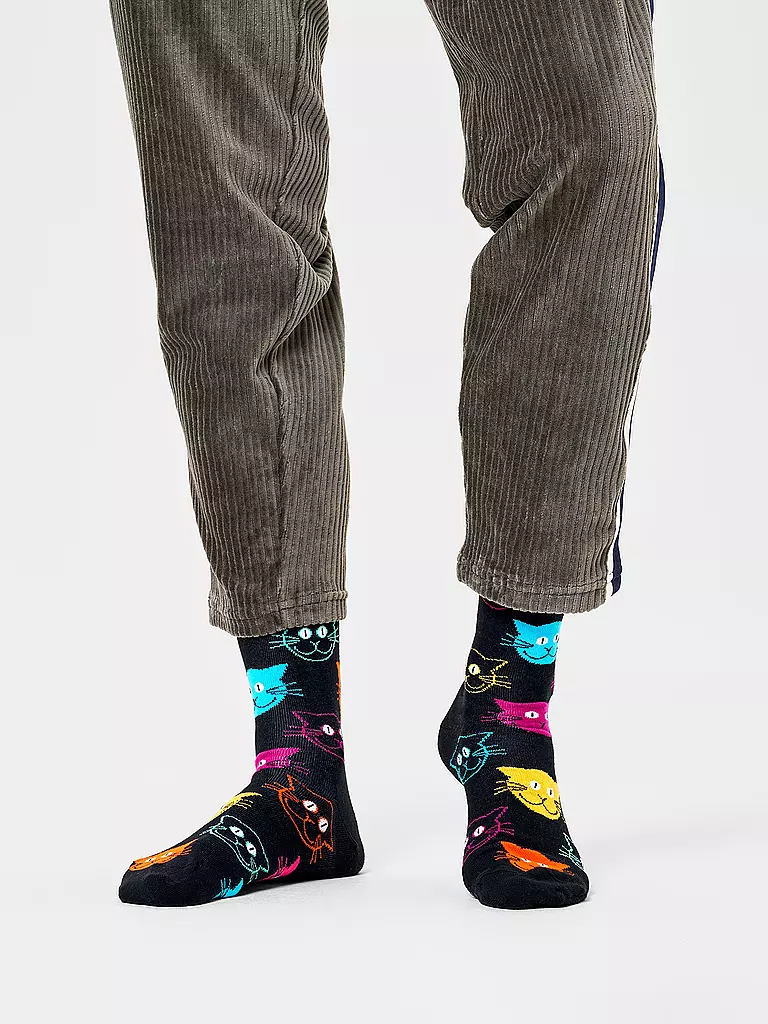 HAPPY SOCKS | Calcetines de hombre CAT negros | Negro