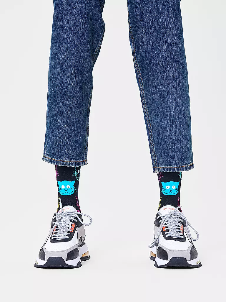 HAPPY SOCKS | Calcetines de hombre CAT negros | Negro