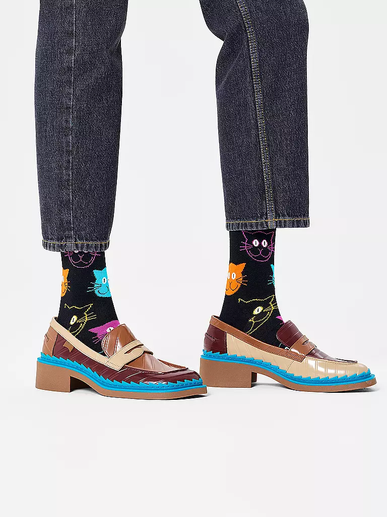 HAPPY SOCKS | Calcetines de hombre CAT negros | Negro
