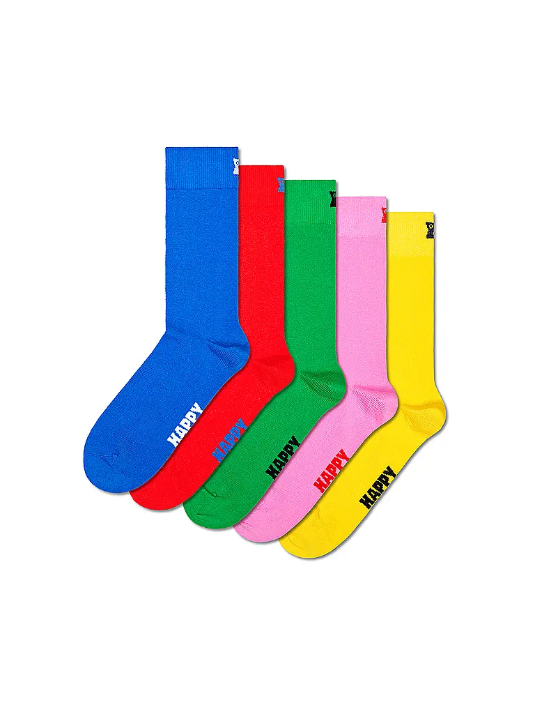 HAPPY SOCKS | Calcetines de hombre paquete de 5 SOLID 41-46 azul | Azul