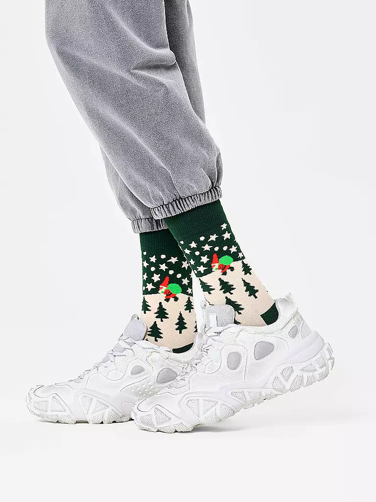 HAPPY SOCKS | Calcetines de hombre SANTA Talla 41 - 46 verde oscuro | Verde oscuro