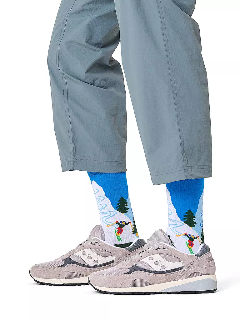 HAPPY SOCKS | Calcetines de hombre SLALOM 41-46 white | Blanco