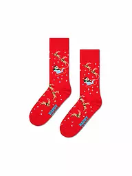 HAPPY SOCKS | Calcetines de hombre SLEIGH 41-46 red | Rojo