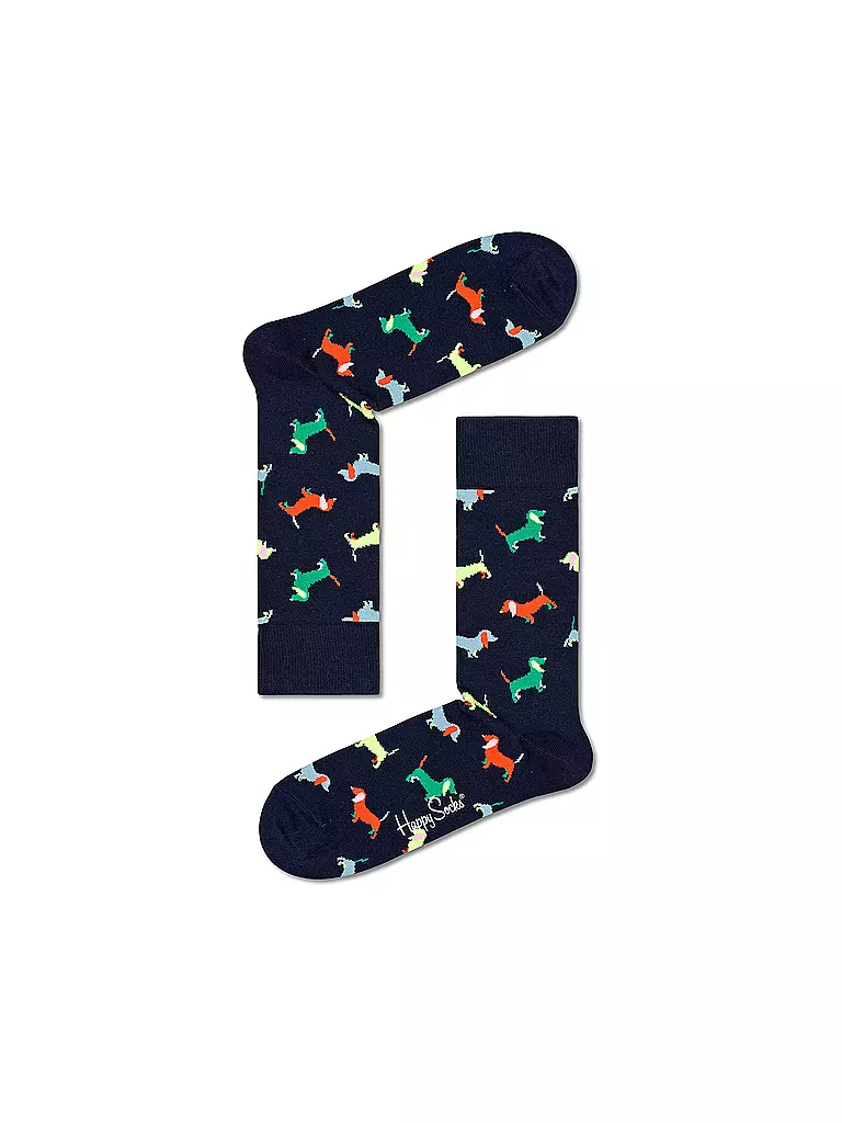 HAPPY SOCKS | Calcetines de mujer 36-40 PUPPY LOVE navy | Azul oscuro
