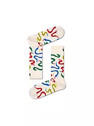 HAPPY SOCKS | Calcetines de mujer 36-40 SNAKES white | Crema