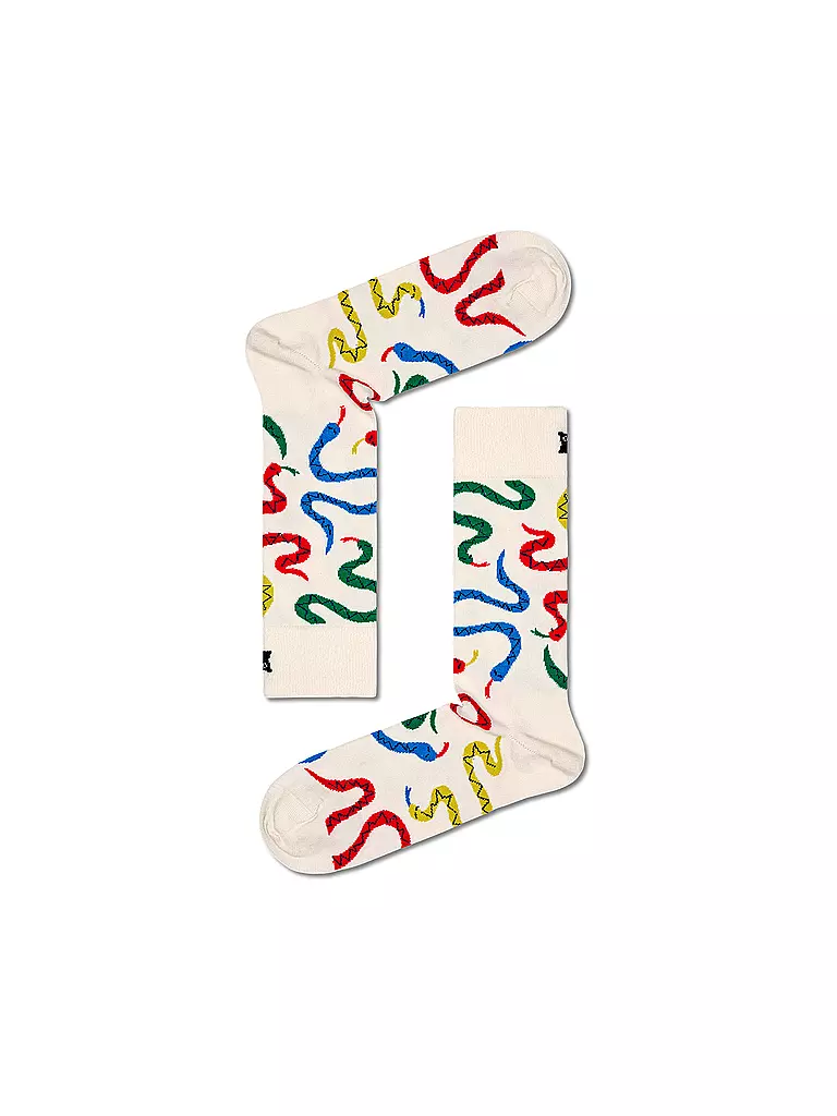 HAPPY SOCKS | Calcetines de mujer 36-40 SNAKES white | Crema