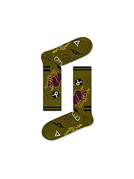 HAPPY SOCKS | Calcetines de mujer 36-40 TAURO verde oscuro | Oliva