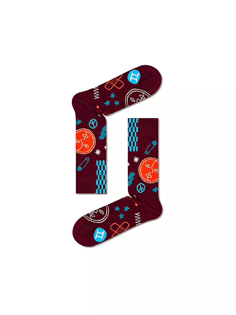HAPPY SOCKS | Calcetines de mujer 36-40 ZWILLING rojo oscuro | Rojo oscuro