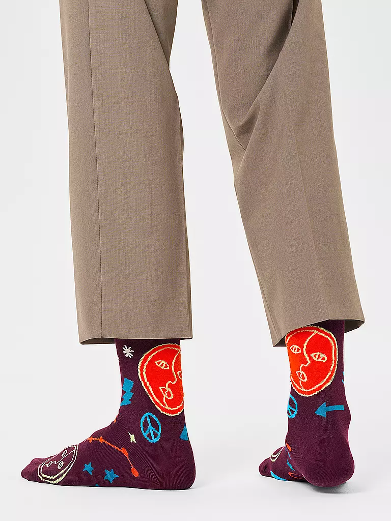 HAPPY SOCKS | Calcetines de mujer 36-40 ZWILLING rojo oscuro | 