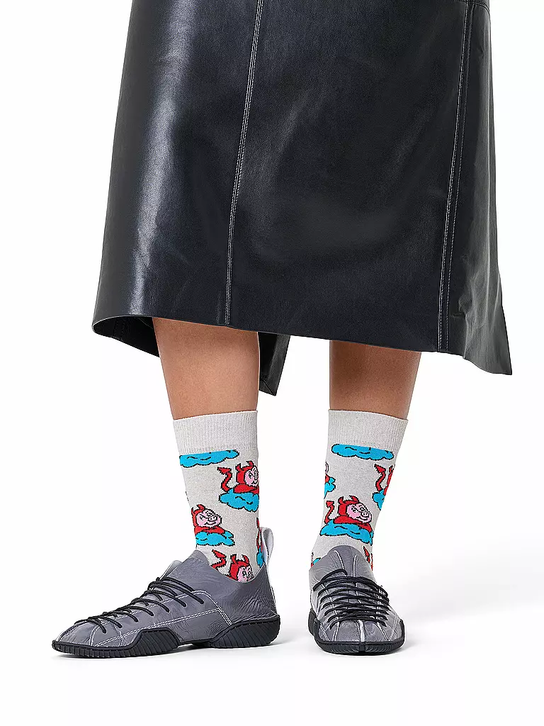 HAPPY SOCKS | Calcetines de mujer BAD PIG 36-40 gris | Gris claro
