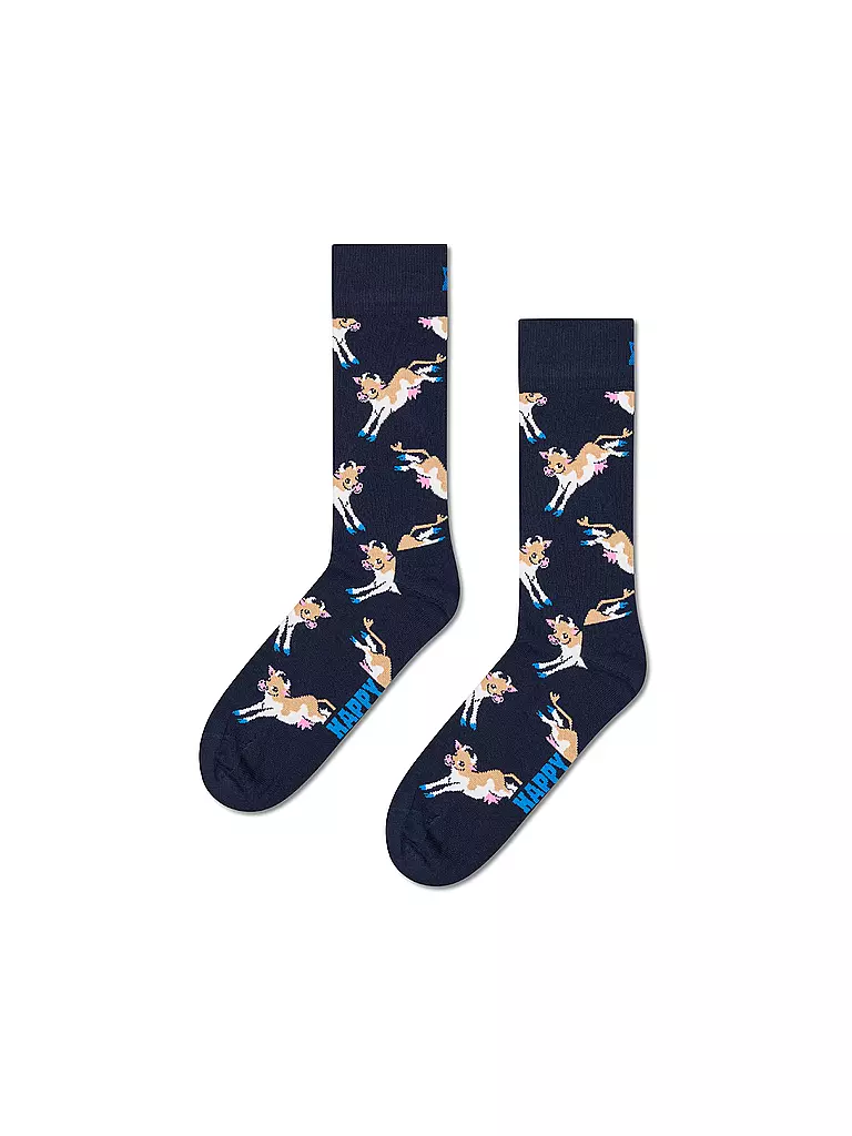 HAPPY SOCKS | Calcetines de mujer COW 36-40 azul marino | Azul oscuro