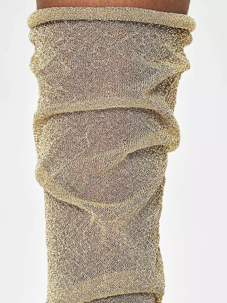 HAPPY SOCKS | Calcetines de mujer CRINKLY GLITTER SOCK beige / dorado | Oro