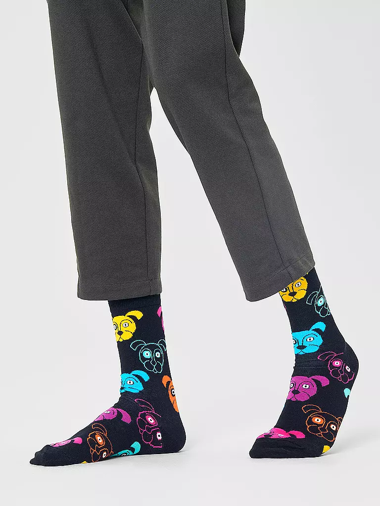 HAPPY SOCKS | Calcetines de mujer DOG 36-40 negro | Negro