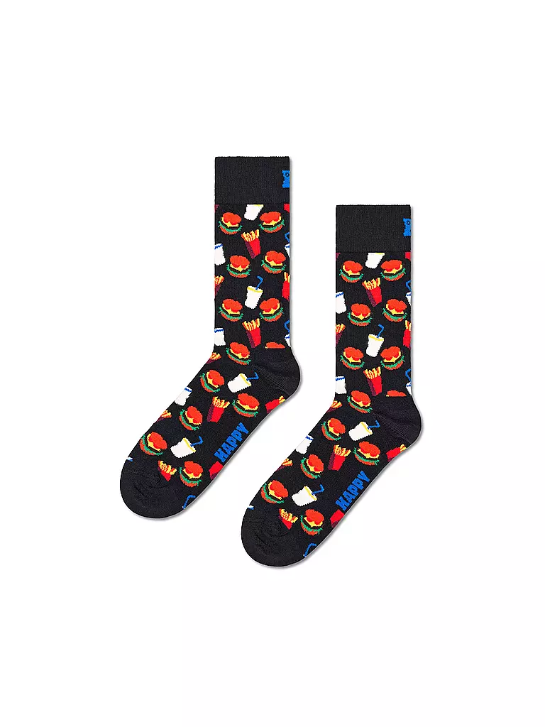 HAPPY SOCKS | Calcetines de mujer HAMBURGER 36-40 negro | Negro