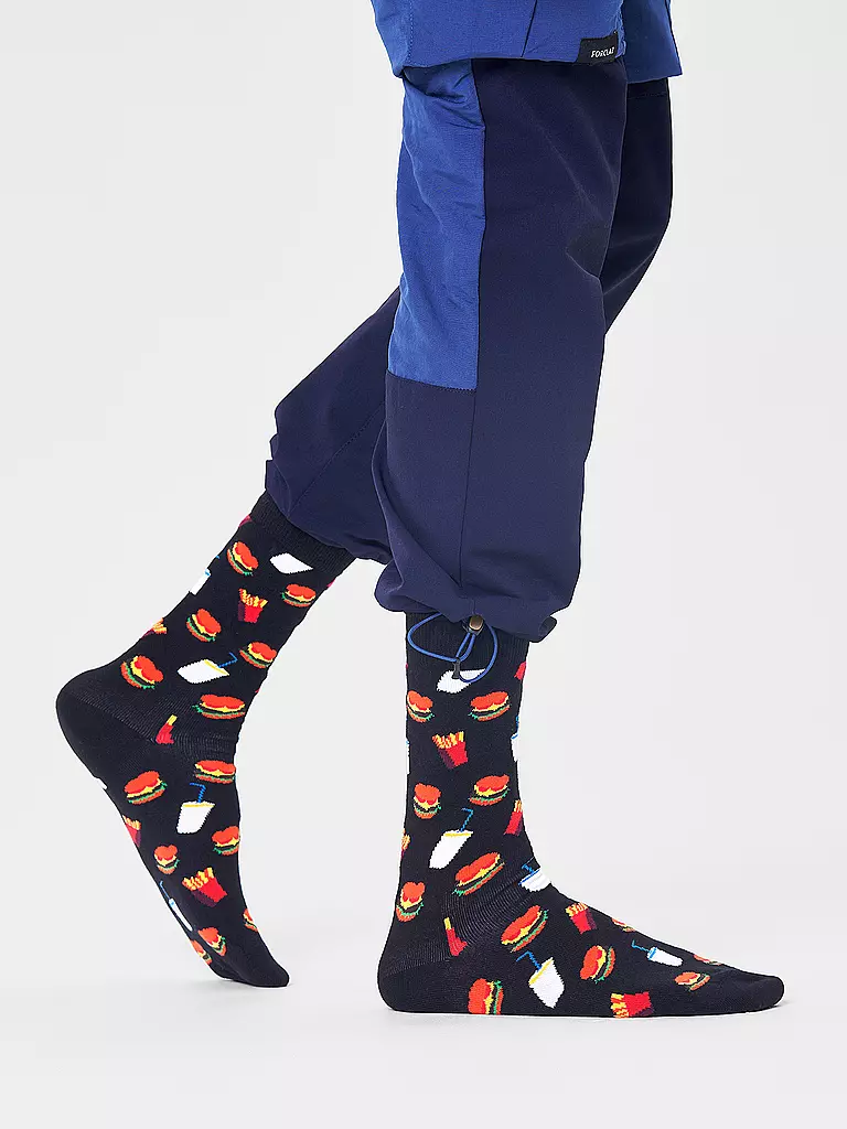 HAPPY SOCKS | Calcetines de mujer HAMBURGER 36-40 negro | Negro