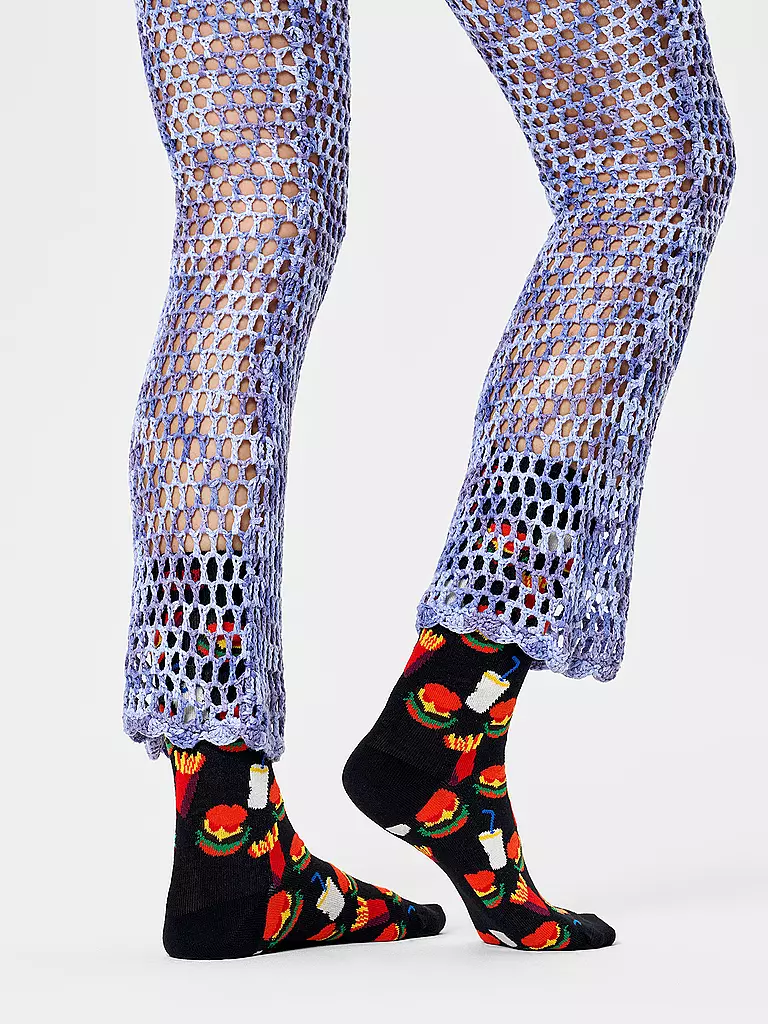 HAPPY SOCKS | Calcetines de mujer HAMBURGER 36-40 negro | Negro