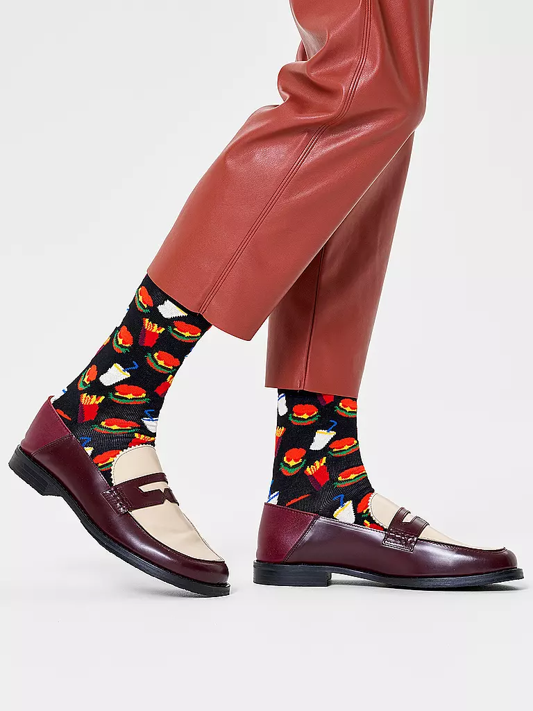 HAPPY SOCKS | Calcetines de mujer HAMBURGER 36-40 negro | Negro