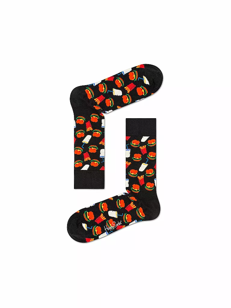 HAPPY SOCKS | Calcetines de mujer HAMBURGER 36-40 smu | Negro