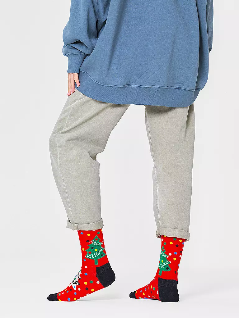 HAPPY SOCKS | Calcetines de mujer HOLIDAYS 36-40 red | Rojo