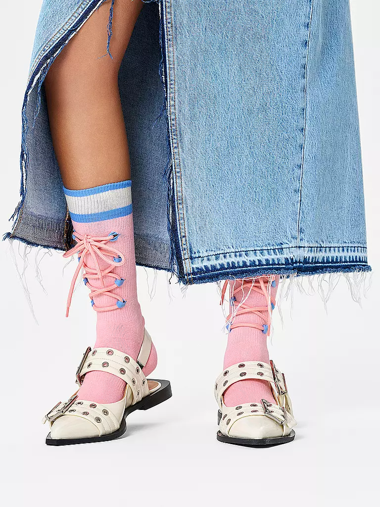 HAPPY SOCKS | Calcetines de mujer LACE SNEAKER SOCK 36-40 rosa claro | Rosa