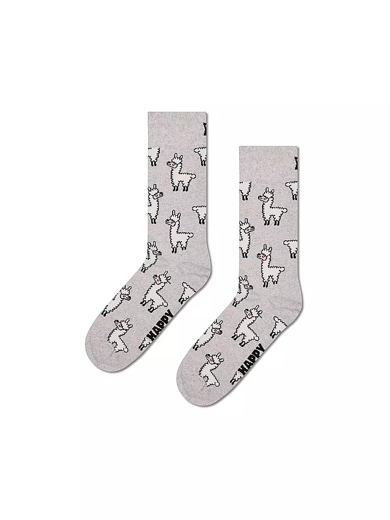 HAPPY SOCKS | Calcetines de mujer LLAMA 36-40 gris | Gris claro