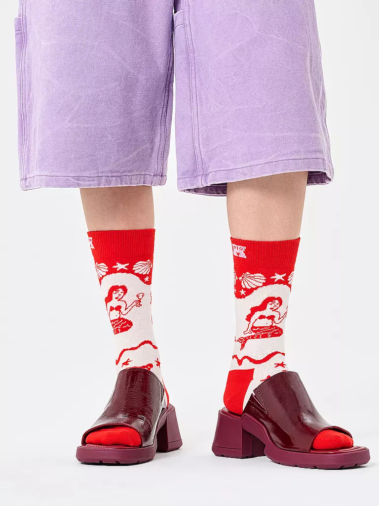 HAPPY SOCKS | Calcetines de mujer MERMAID 36-40 white | Crema