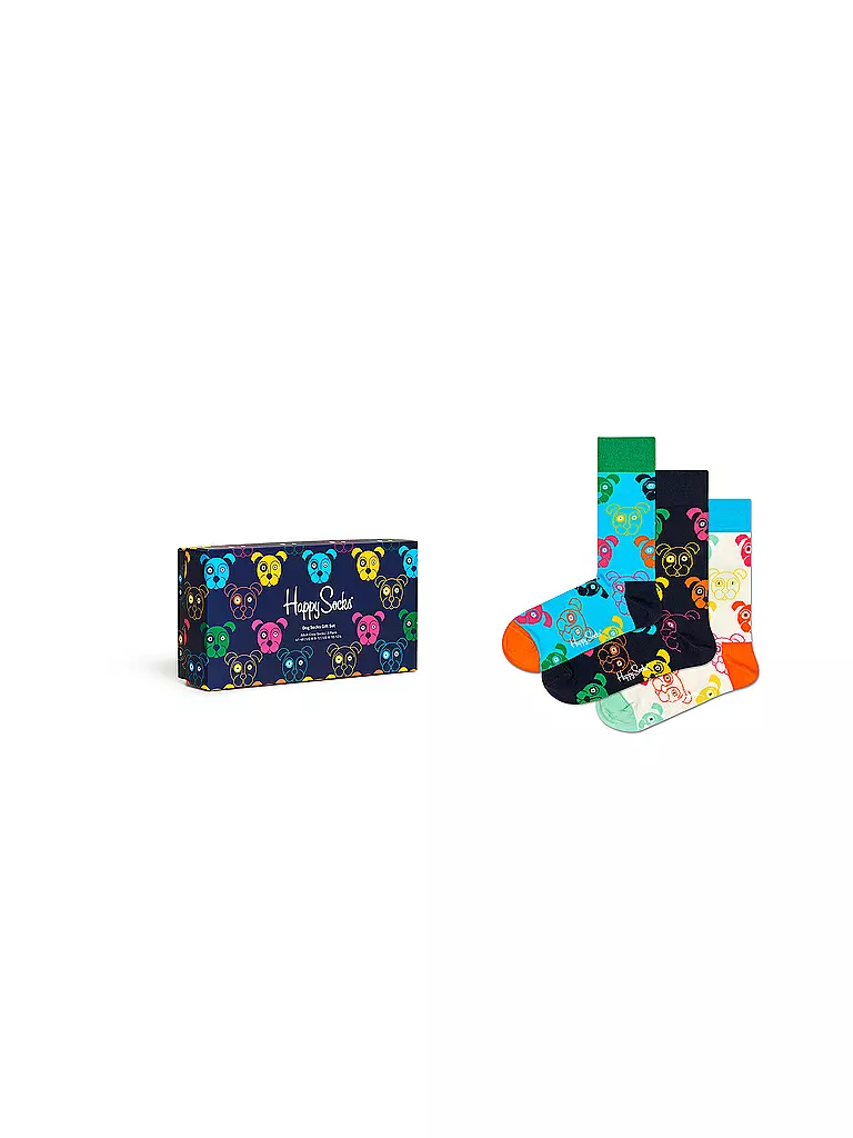 HAPPY SOCKS | Calcetines de mujer MIXED DOG SOCKS GIFT SET 36-40 Paquete de 3 multi | Multicolor