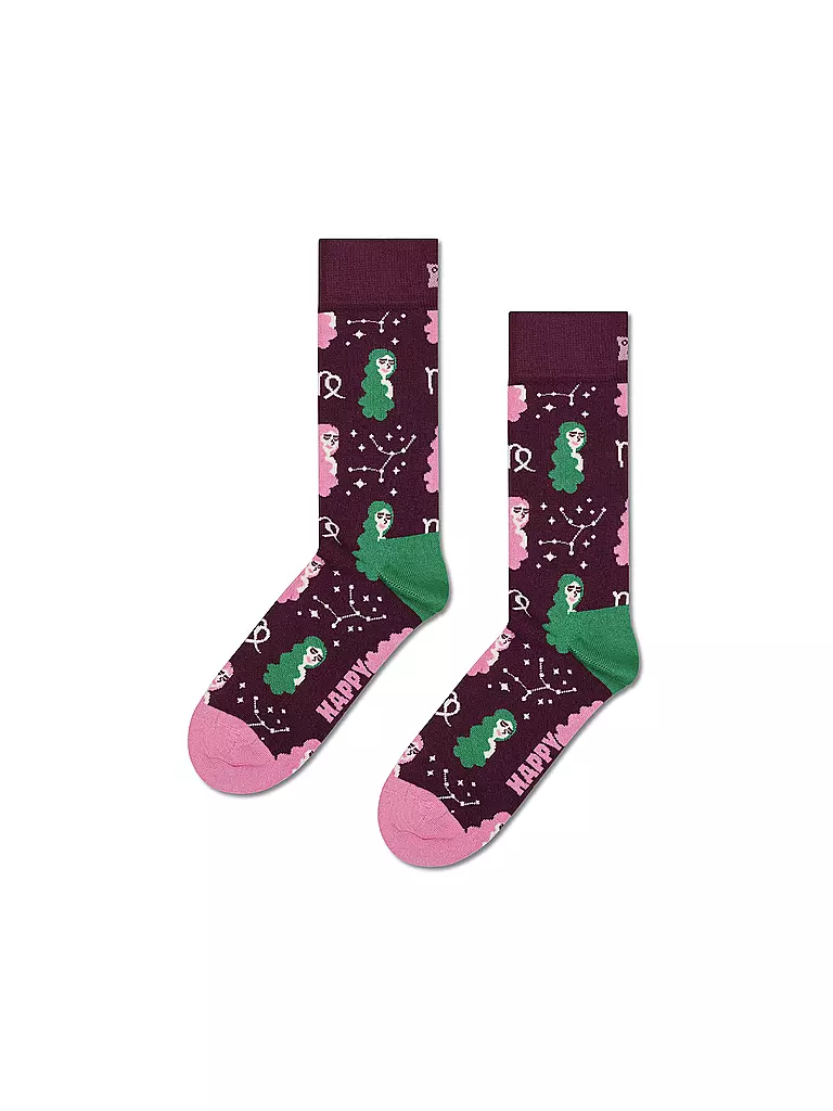 HAPPY SOCKS | Calcetines de mujer VIRGO 36-40 rojo oscuro | Rojo oscuro