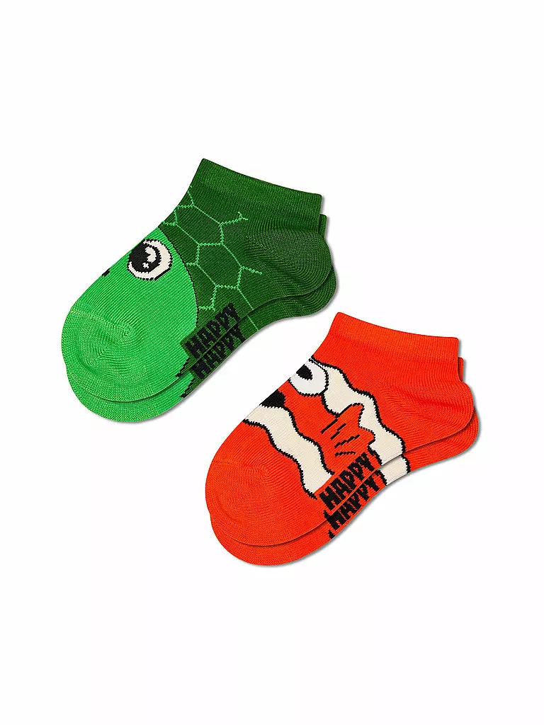 HAPPY SOCKS | Calcetines deportivos para niños TURTLE, paquete de 2, verde | Verde