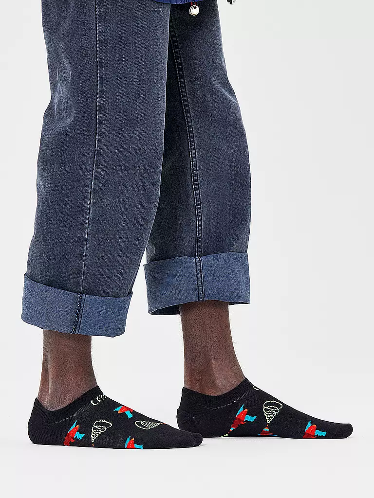 HAPPY SOCKS | Calcetines invisibles para hombre LAZER QUEST negro / multicolor | Negro