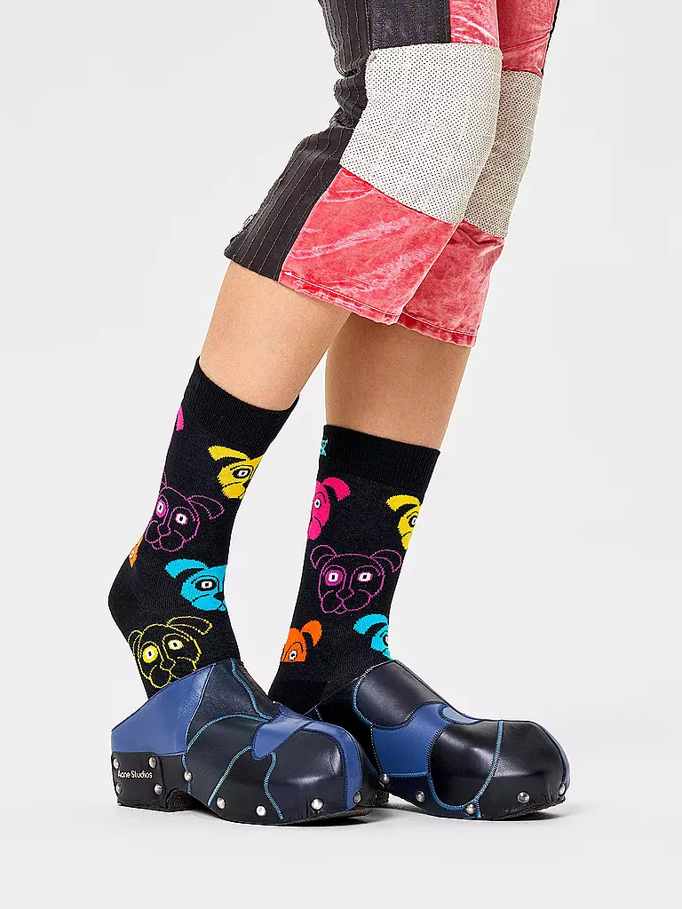 HAPPY SOCKS | Calcetines para hombre DOG negro | Negro
