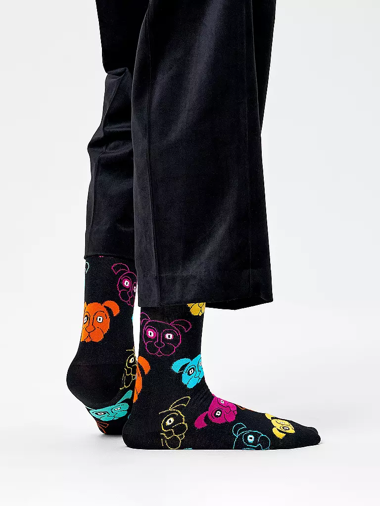 HAPPY SOCKS | Calcetines para hombre DOG negro | Negro