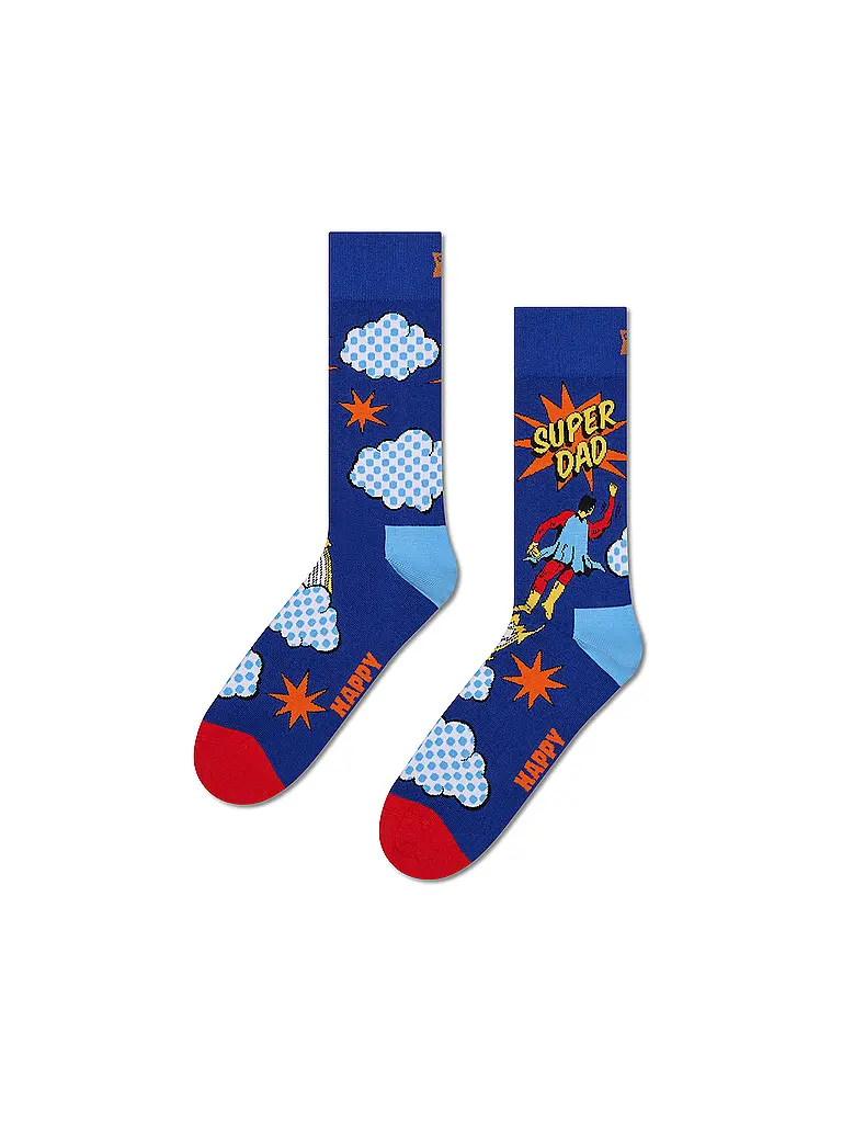 HAPPY SOCKS | Calcetines para hombre FLYING SUPER DAD 41-46 azul | Azul