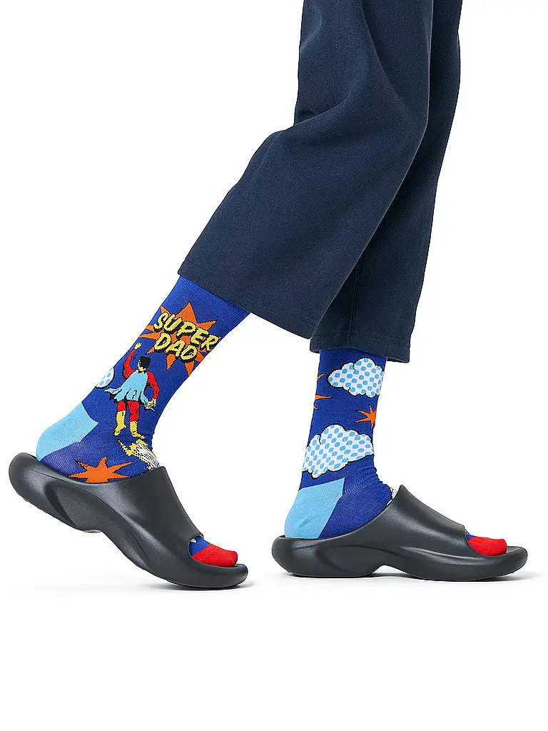 HAPPY SOCKS | Calcetines para hombre FLYING SUPER DAD 41-46 azul | Azul