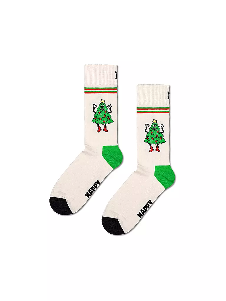 HAPPY SOCKS | Calcetines para hombre HAPPY TREE talla 41 - 46 white | Crema